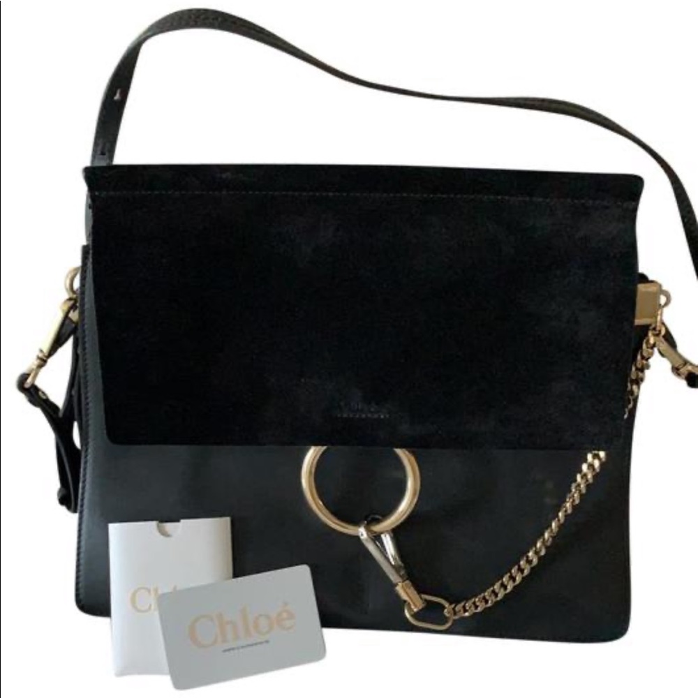 Chloe Faye Shoulder Bag Large Black